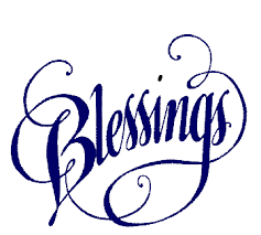 'blessings' in curly writing